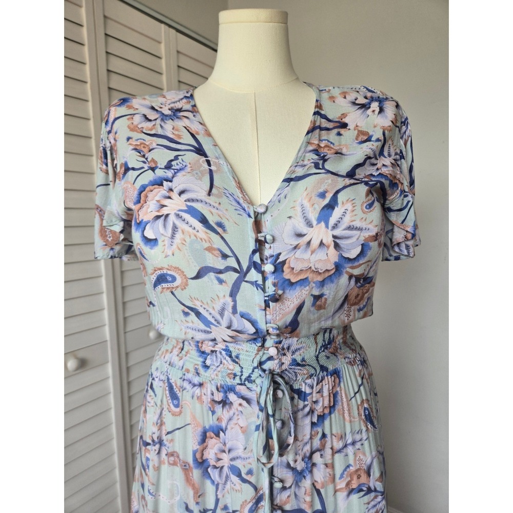 Gypsiana Collective Floral Paisley Maxi Dress L Romantic Cottage Boho Garden - Picture 3 of 11